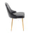 LumiSource Marcel Dining Chair, Set of 2, Gold Metal/Black PU