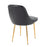 LumiSource Marcel Dining Chair, Set of 2, Gold Metal/Black PU