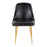 LumiSource Marcel Dining Chair, Set of 2, Gold Metal/Black PU