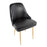 LumiSource Marcel Dining Chair, Set of 2, Gold Metal/Black PU