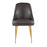 LumiSource Marcel Dining Chair, Set of 2, Gold Metal/Grey PU