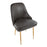 LumiSource Marcel Dining Chair, Set of 2, Gold Metal/Grey PU