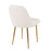 LumiSource Marcel Dining Chair, Set of 2, Gold Metal/White PU
