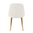 LumiSource Marcel Dining Chair, Set of 2, Gold Metal/White PU