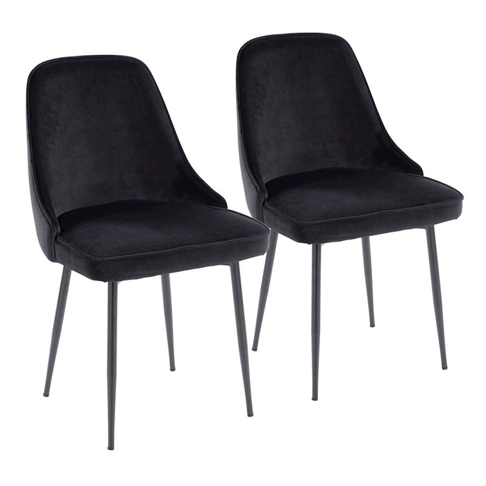 LumiSource Marcel Dining Chair, Set of 2, Black - DC-MARCLBKBK2