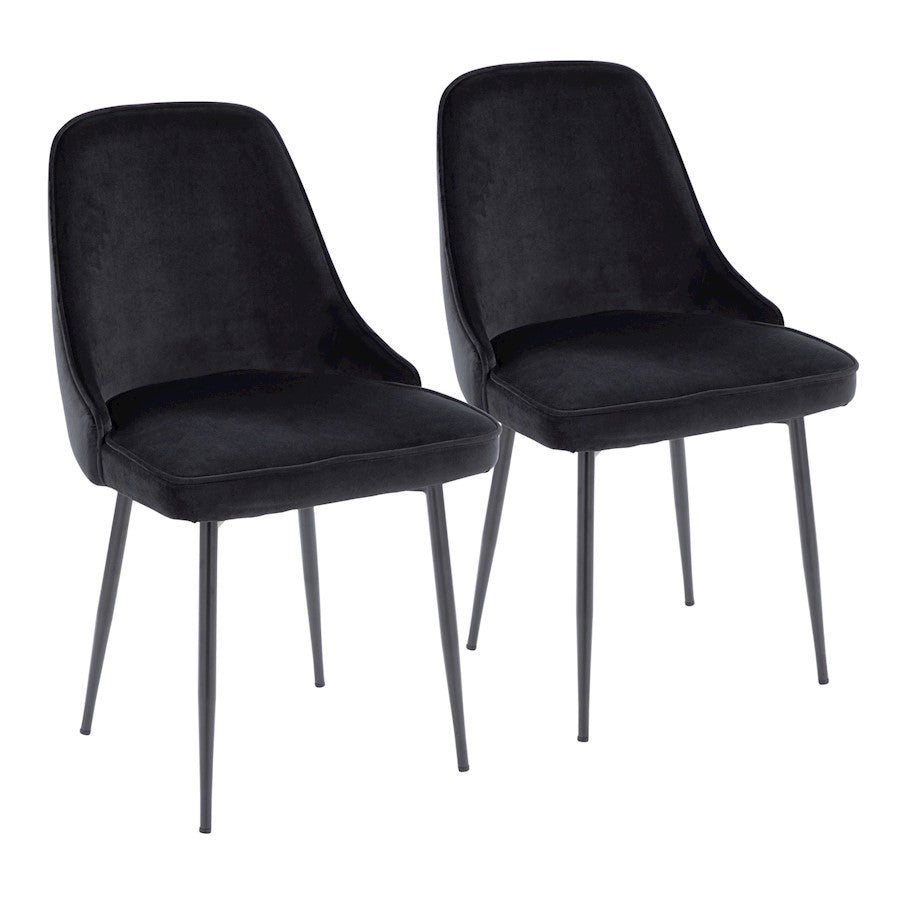 LumiSource Marcel Dining Chair, Set of 2, Black - DC-MARCLBKBK2