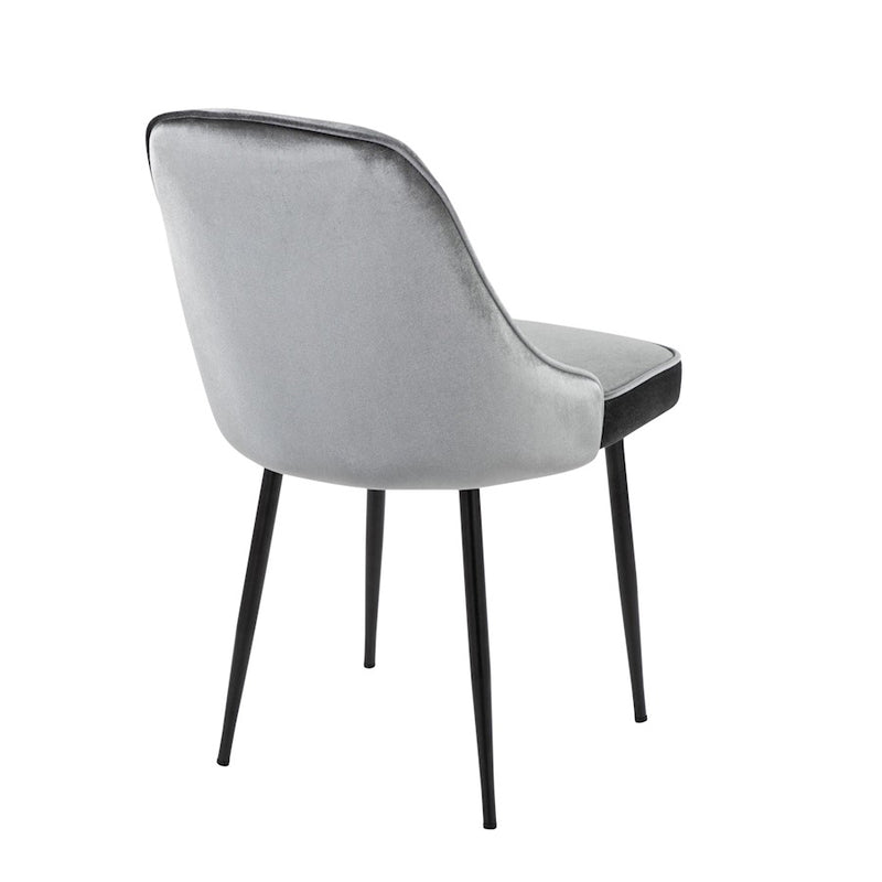 LumiSource Marcel Dining Chair, Set of 2, Black/Blue Velvet