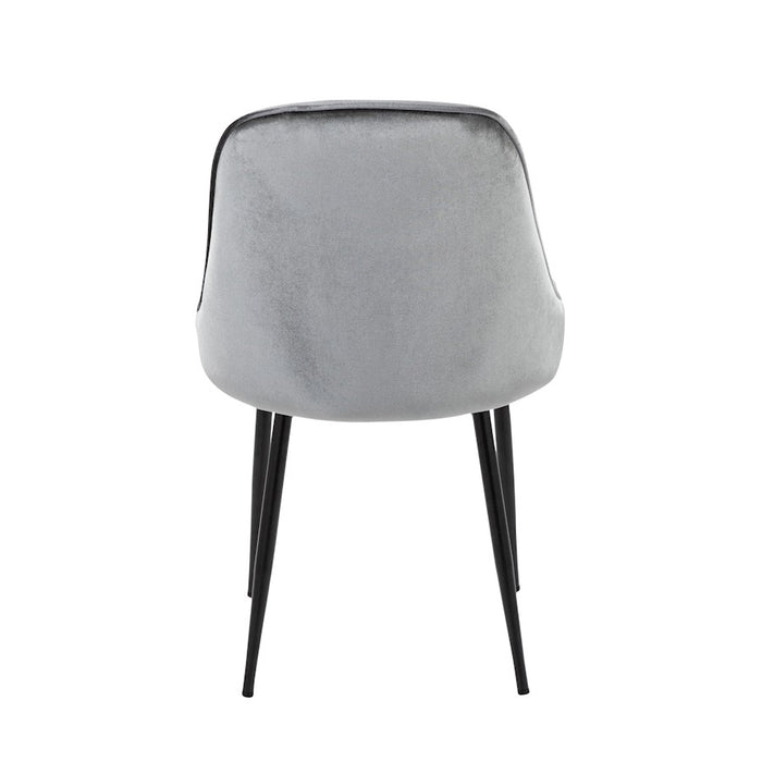 LumiSource Marcel Dining Chair, Set of 2, Black/Blue Velvet