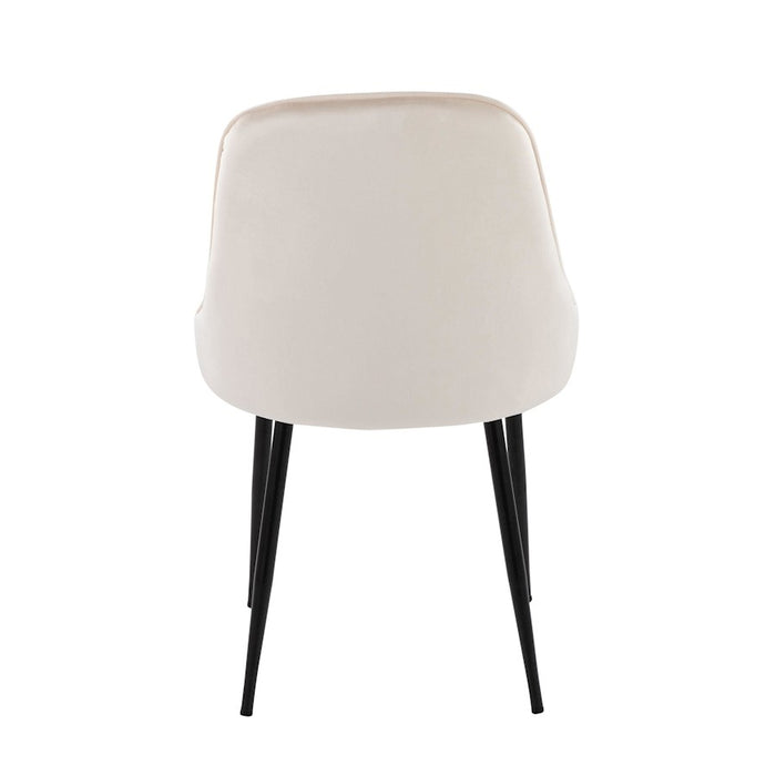LumiSource Marcel Dining Chair, Set of 2, Black/Cream Velvet