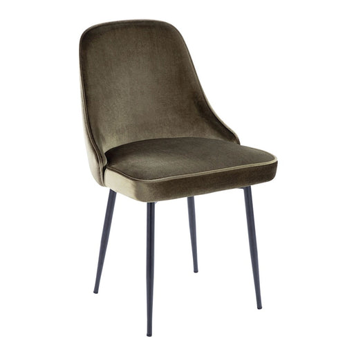 LumiSource Marcel Dining Chair, Set of 2, Black/Green Velvet