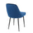LumiSource Marcel Dining Chair, Set of 2, Black/Navy Blue Velvet