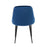 LumiSource Marcel Dining Chair, Set of 2, Black/Navy Blue Velvet