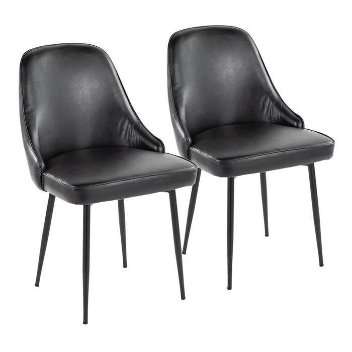 LumiSource Marcel Dining Chair, Set of 2, Black Metal - DC-MARCLBKPUBK2