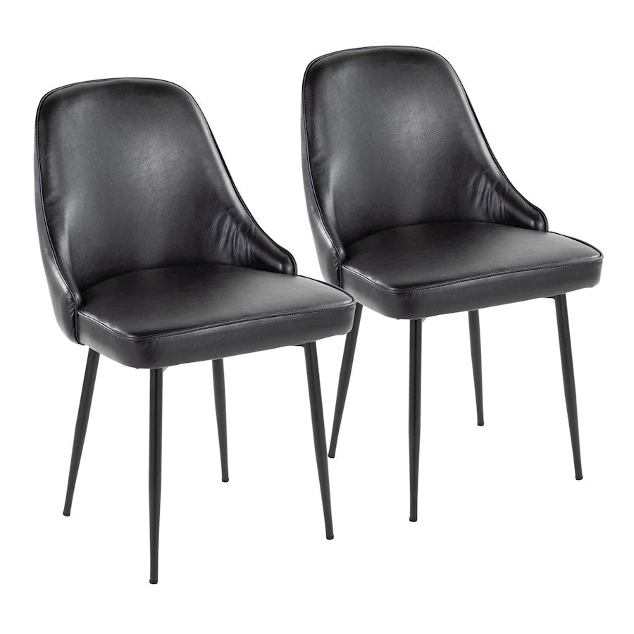 LumiSource Marcel Dining Chair, Set of 2, Black Metal - DC-MARCLBKPUBK2