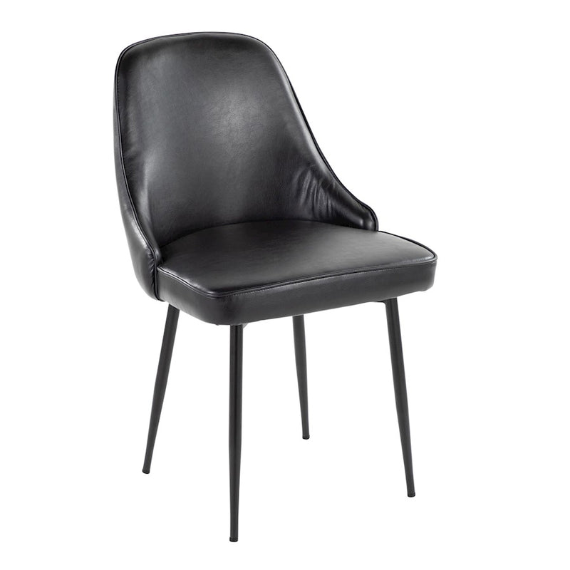 LumiSource Marcel Dining Chair, Set of 2, Black Metal