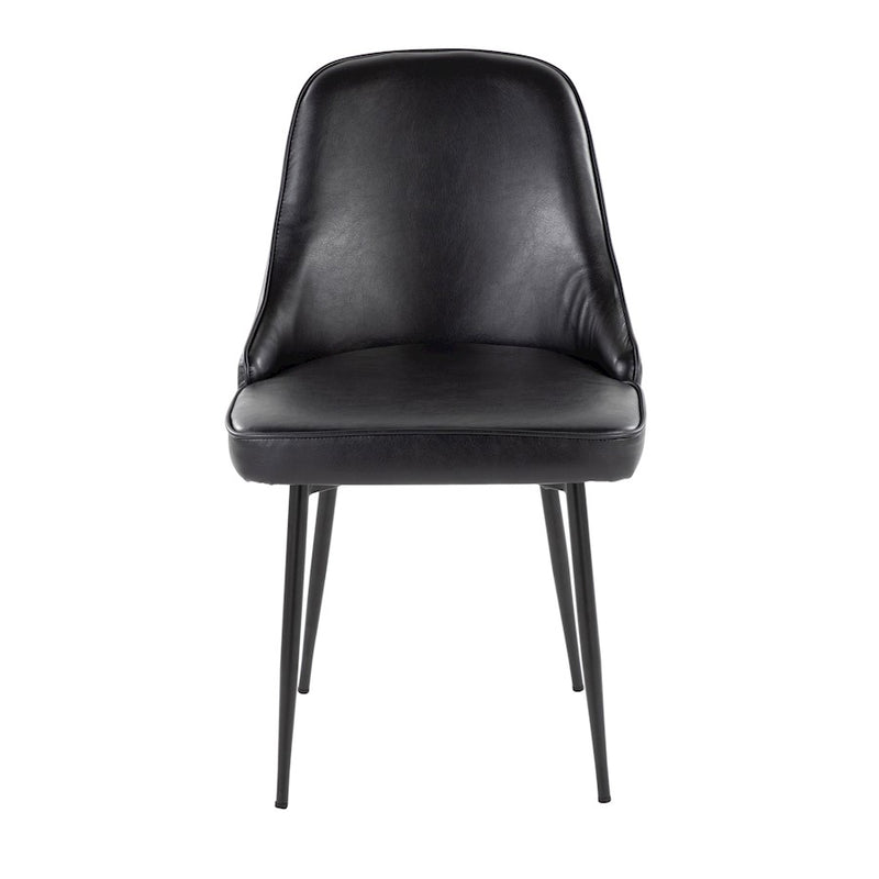 LumiSource Marcel Dining Chair, Set of 2, Black Metal