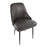 LumiSource Marcel Dining Chair, Set of 2, Black Metal/Grey PU