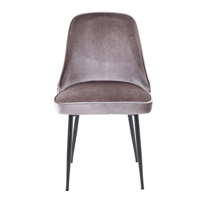 LumiSource Marcel Dining Chair Set of 2 | Contemporary Black Metal & Silver Velvet | Dining Room & Living Room Seating | Model DC-MARCLBKSV2