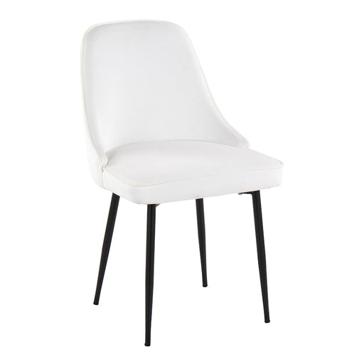 LumiSource Marcel Dining Chair, Set of 2, Black/White Velvet