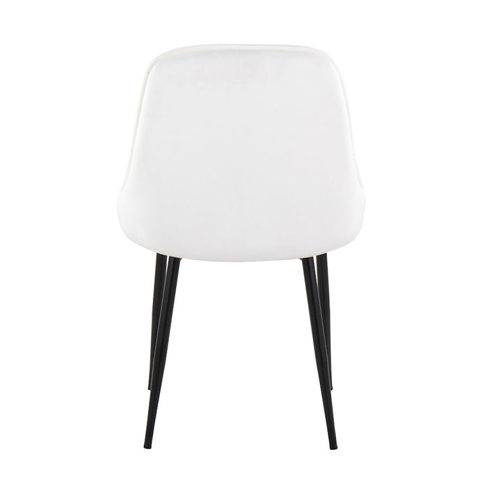 LumiSource Marcel Dining Chair, Set of 2, Black/White Velvet
