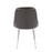 LumiSource Marcel Dining Chair, Set of 2, Chrome/Grey PU