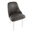LumiSource Marcel Dining Chair, Set of 2, Chrome/Grey PU