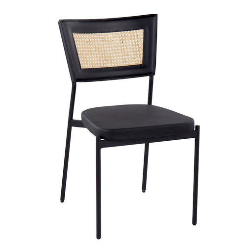 LumiSource Tania Dining Chair, Set of 2, Black/Rattan