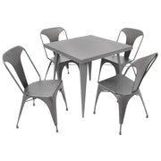 LumiSource Austin Dining Chair (Set of 2) | Industrial Matte Grey Metal | Kitchen & Dining Room Seating | 20.5 x 19.75 x 32.75 in | Model DC-TW-AUGY2
