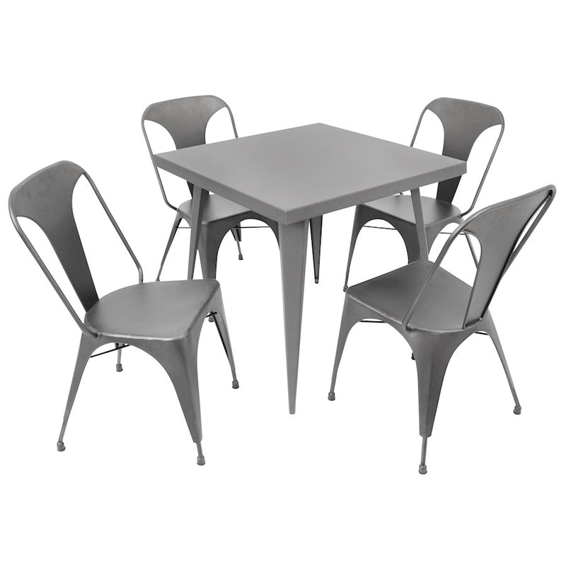 LumiSource Austin Dining Chair (Set of 2) | Industrial Matte Grey Metal | Kitchen & Dining Room Seating | 20.5 x 19.75 x 32.75 in | Model DC-TW-AUGY2
