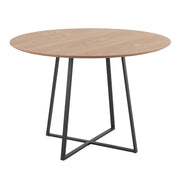 LumiSource Cosmo 43" Dining Table, Black Metal/Natural Wood - DT-43COSMO2BKNA