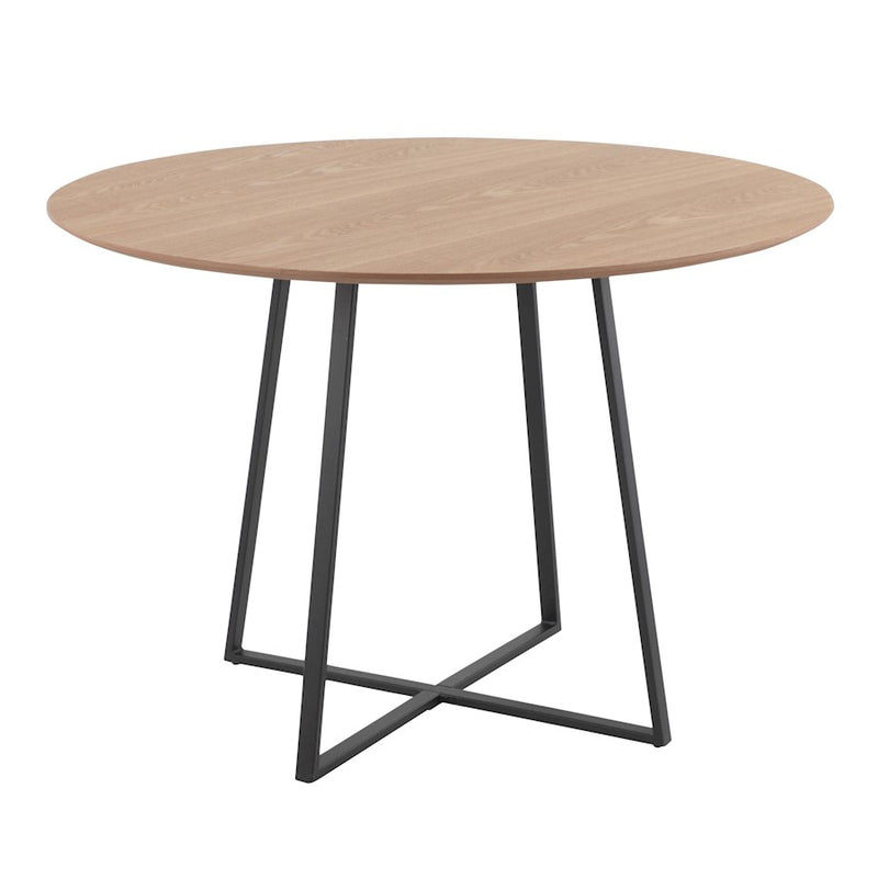 LumiSource Cosmo 43" Dining Table, Black Metal/Natural Wood - DT-43COSMO2BKNA