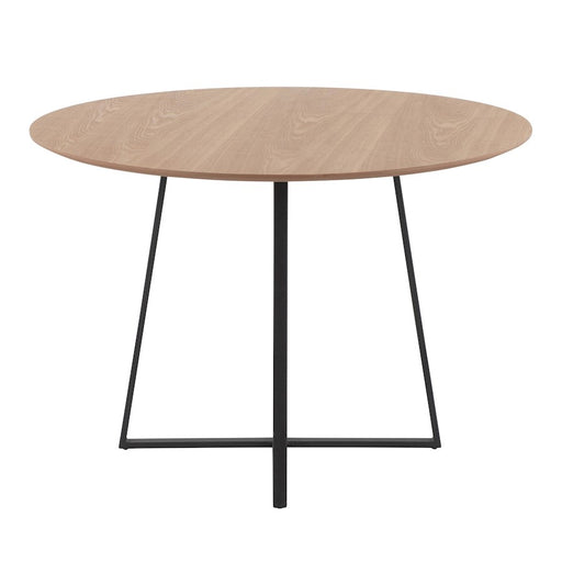 LumiSource Cosmo 43" Dining Table, Black Metal/Natural Wood