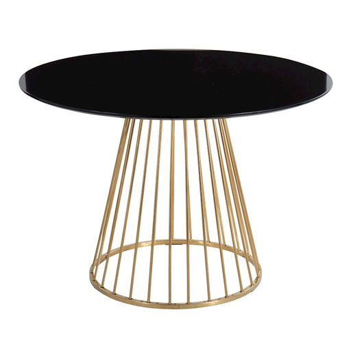 LumiSource Canary Dining Table, Gold Metal/Black Wood - DT-CANARY2AUNCBK