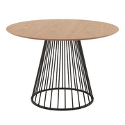 LumiSource Canary Dining Table, Black Metal/Natural Wood - DT-CANARY2BKNA