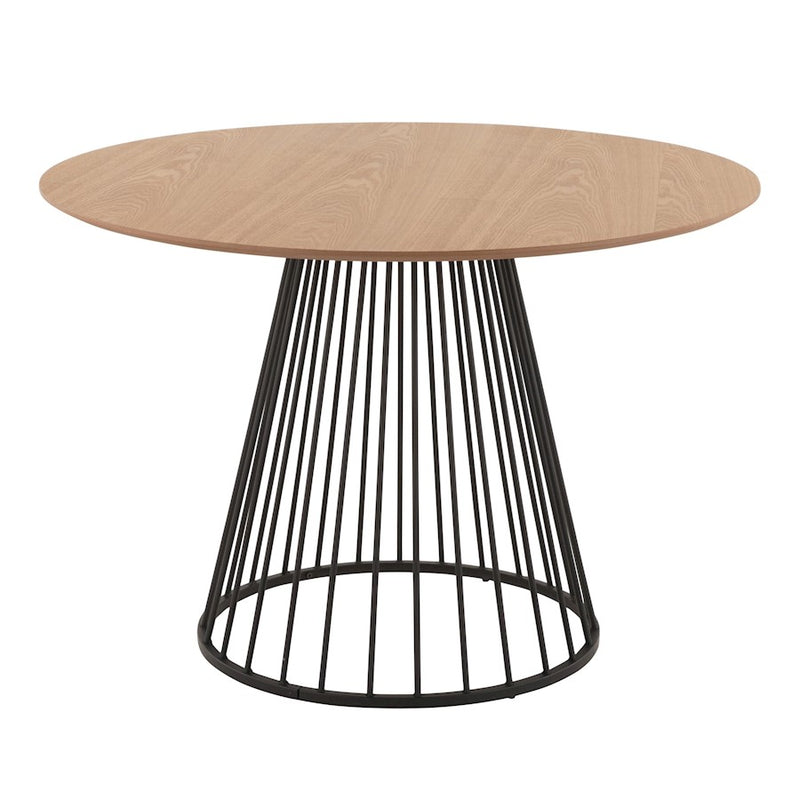 LumiSource Canary Dining Table, Black Metal/Natural Wood - DT-CANARY2BKNA