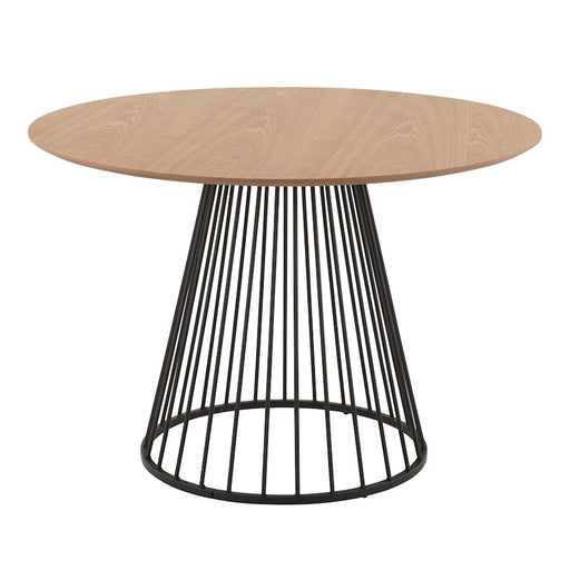 LumiSource Canary Dining Table, Black Metal/Natural Wood - DT-CANARY2BKNA