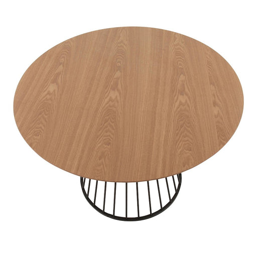 LumiSource Canary Dining Table, Black Metal/Natural Wood