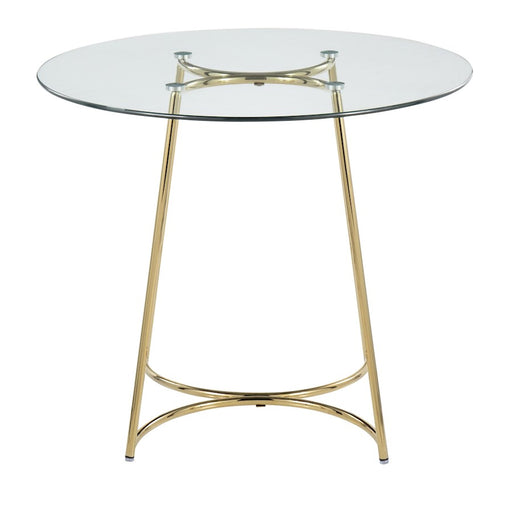 LumiSource Cece Dinette Table in Gold Steel/Clear Glass