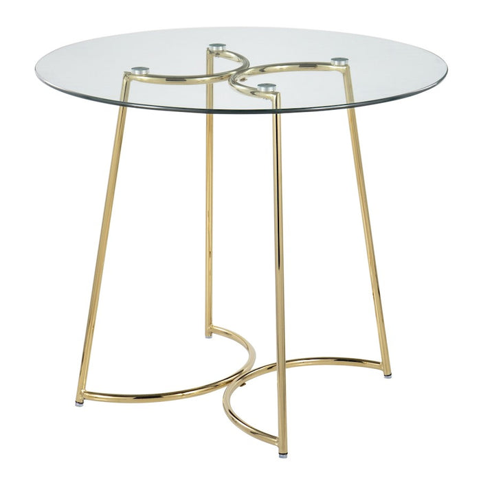 LumiSource Cece Dinette Table in Gold Steel/Clear Glass