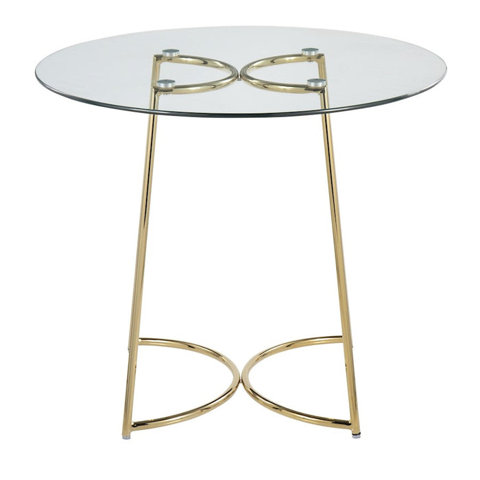 LumiSource Cece Dinette Table in Gold Steel/Clear Glass