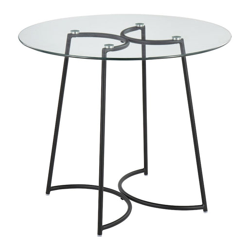 LumiSource Cece Dinette Table in Black Steel/Clear Glass - DT-CECE35BKGL
