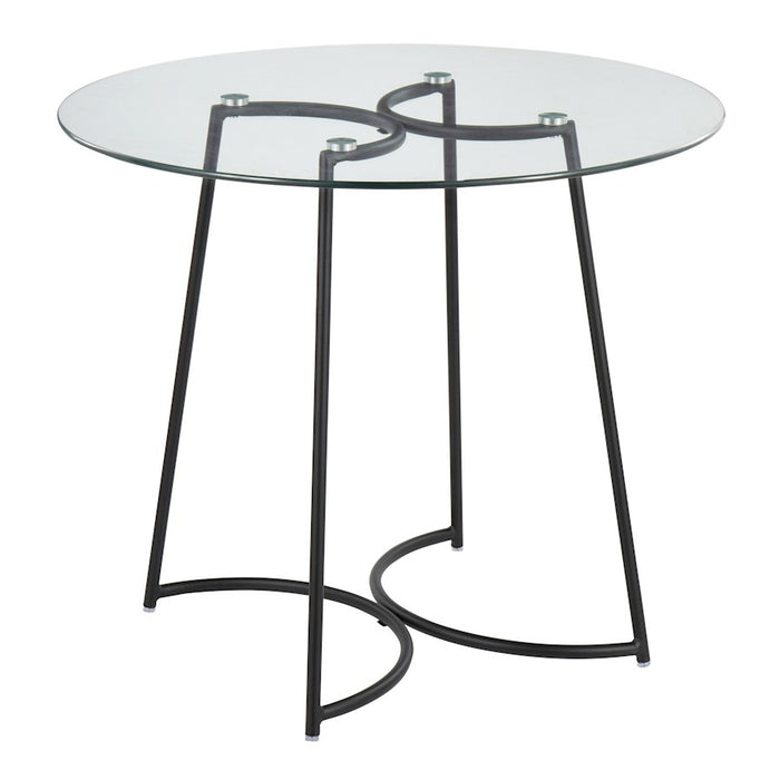 LumiSource Cece Dinette Table in Black Steel/Clear Glass - DT-CECE35BKGL