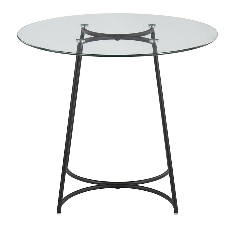 LumiSource Cece Dinette Table in Black Steel/Clear Glass