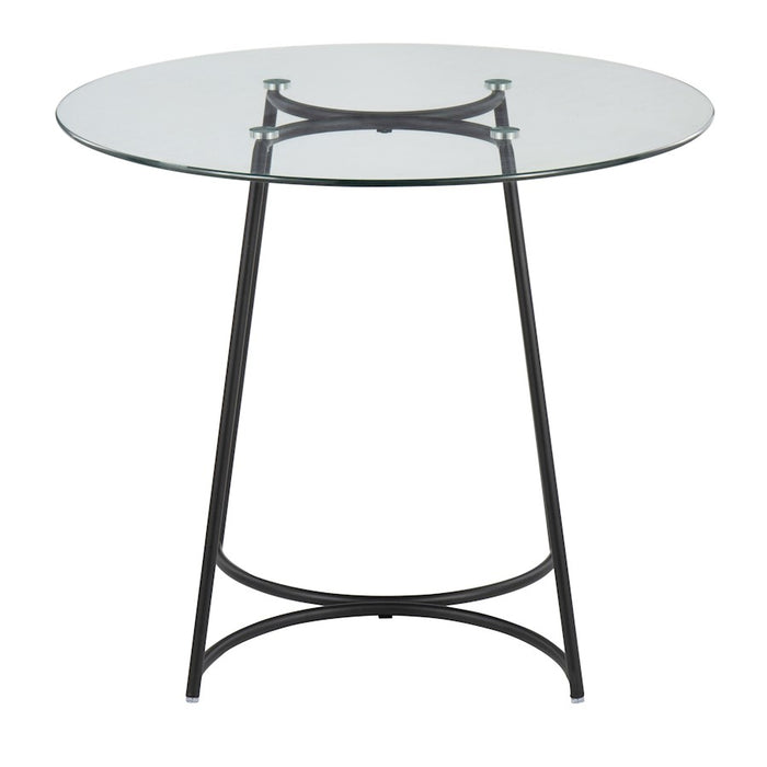 LumiSource Cece Dinette Table in Black Steel/Clear Glass