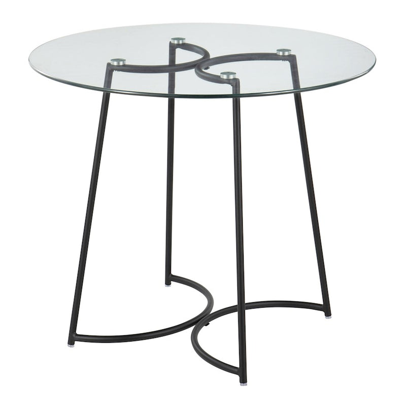 LumiSource Cece Dinette Table in Black Steel/Clear Glass