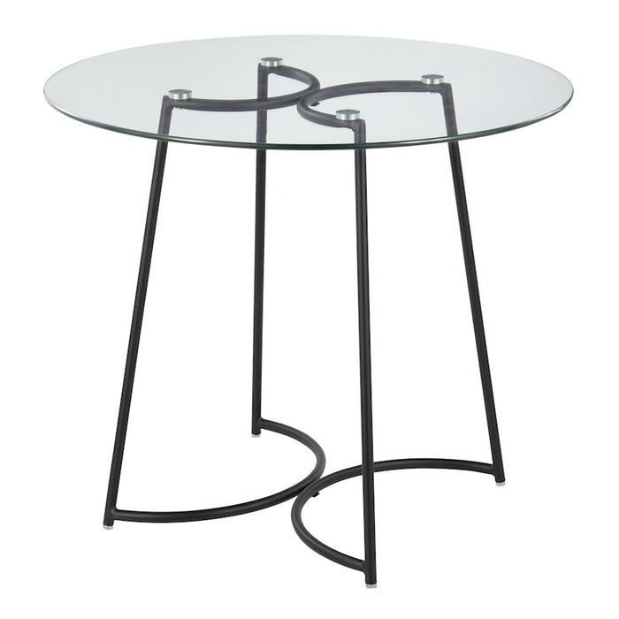 LumiSource Cece Dinette Table in Black Steel/Clear Glass