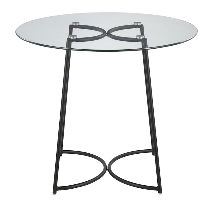 LumiSource Cece Dinette Table in Black Steel/Clear Glass