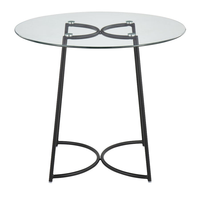 LumiSource Cece Dinette Table in Black Steel/Clear Glass