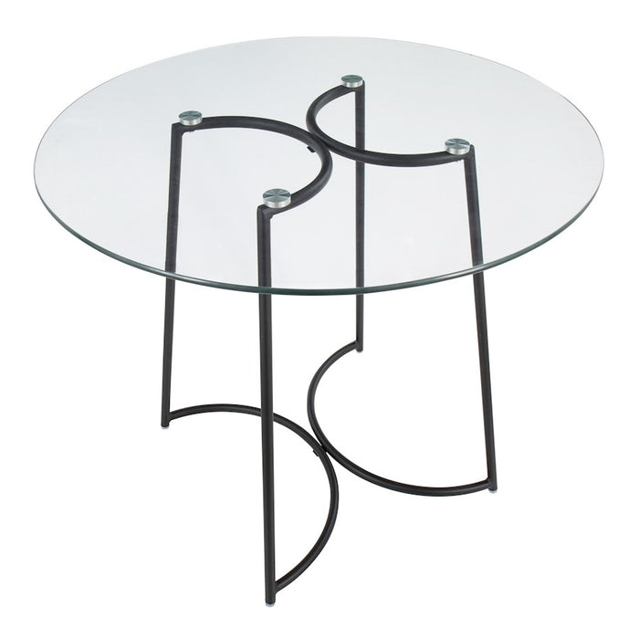 LumiSource Cece Dinette Table in Black Steel/Clear Glass