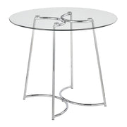 LumiSource Cece Dinette Table in Chrome/Clear Glass - DT-CECE35GL